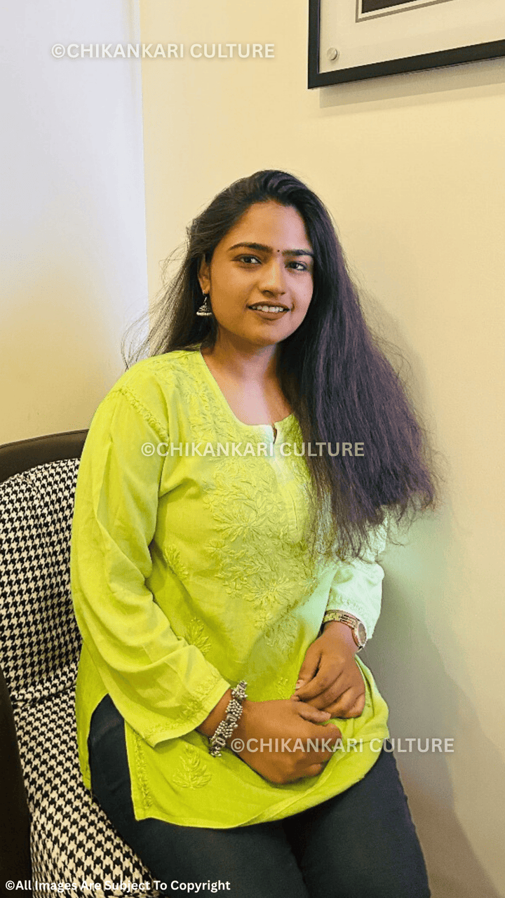 Kyra Chikankari Rayon Ombre Short Kurti