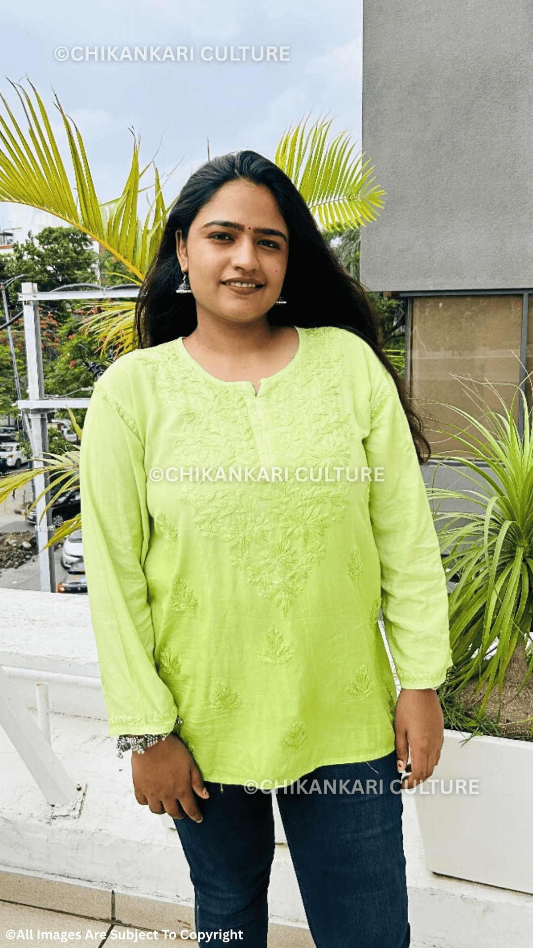Kyra Chikankari Rayon Ombre Short Kurti