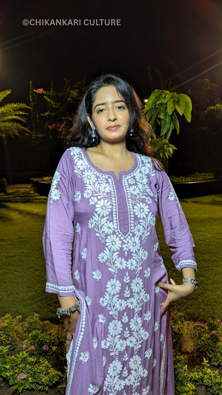 Inaaya Chikankari Modal Straight Kurta