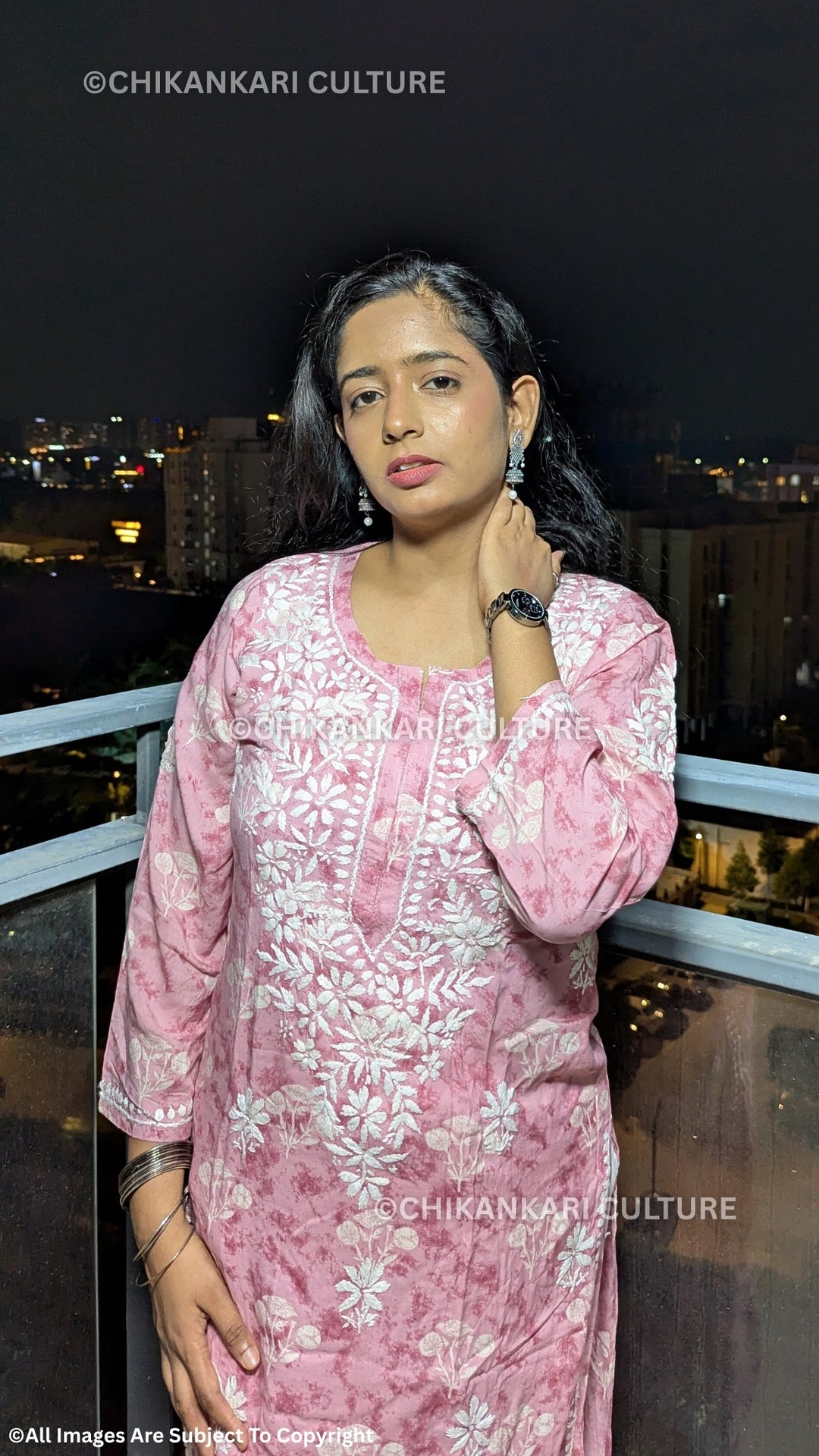 Mahira Chikankari Modal Printed Straight Kurta