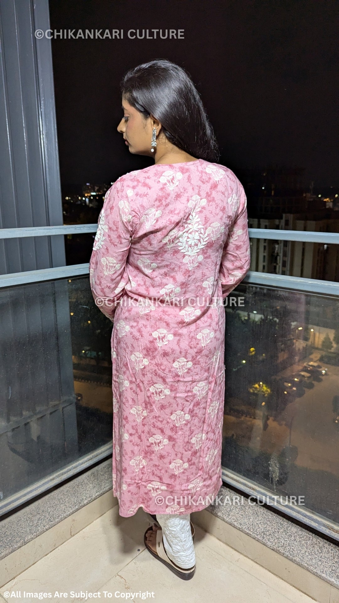 Mahira Chikankari Modal Printed Straight Kurta