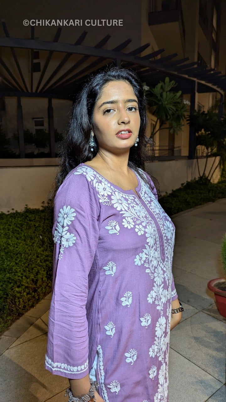 Inaaya Chikankari Modal Straight Kurta