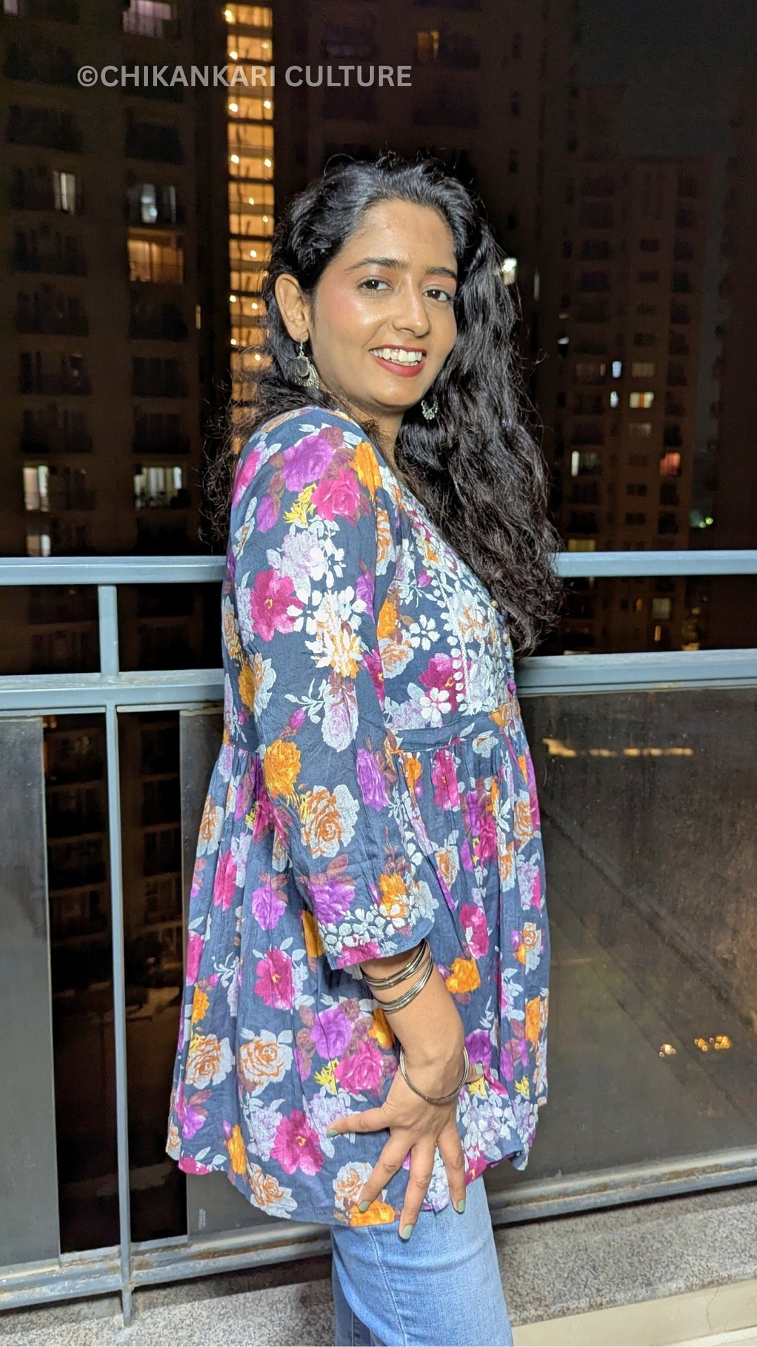 Chikankari Mulmul Short Gown