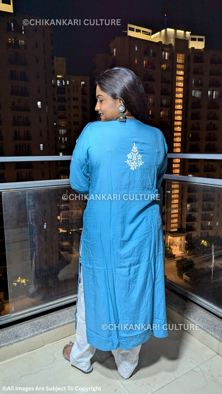 Ada Chikankari Modal Straight Kurta