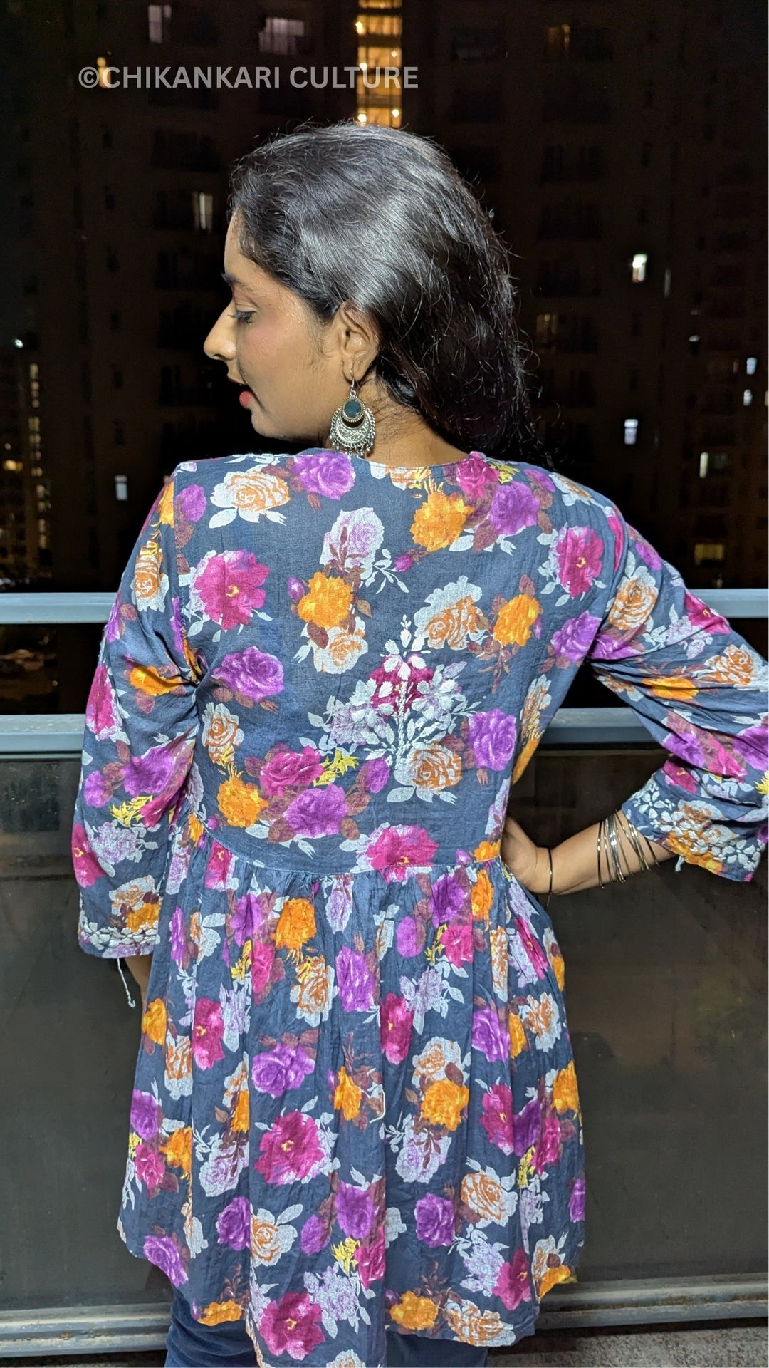 Chikankari Mulmul Short Gown