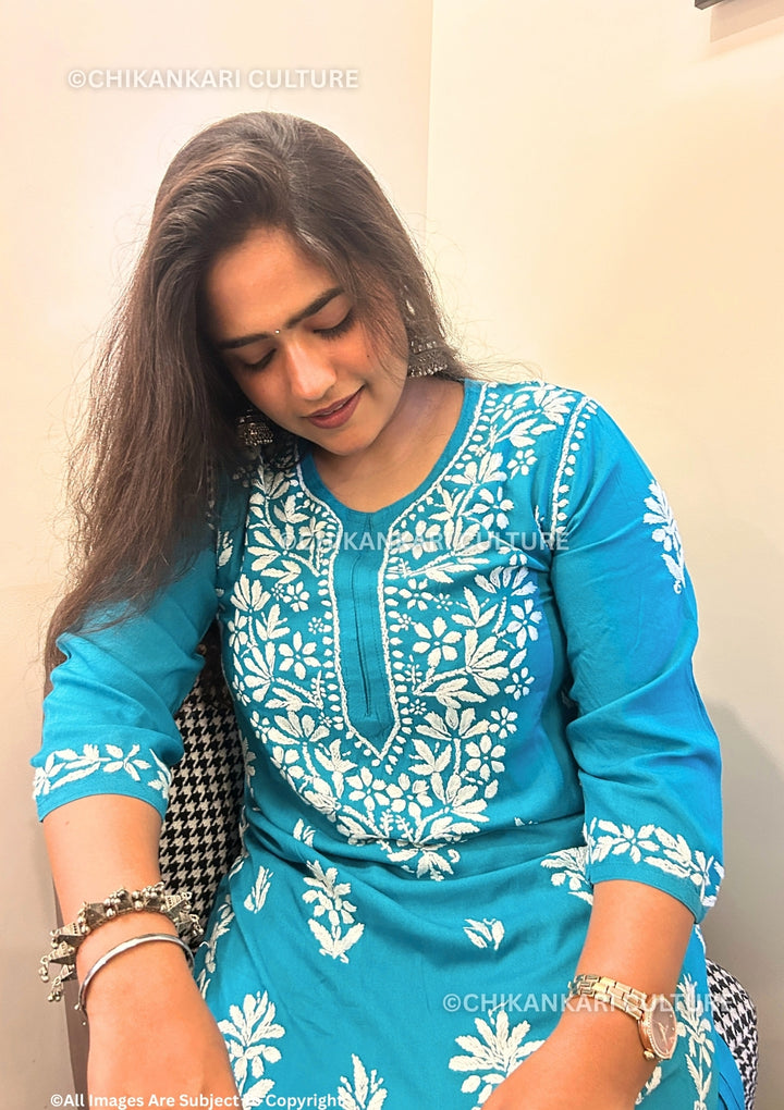 Soha Chikankari Rayon Straight Kurta Set