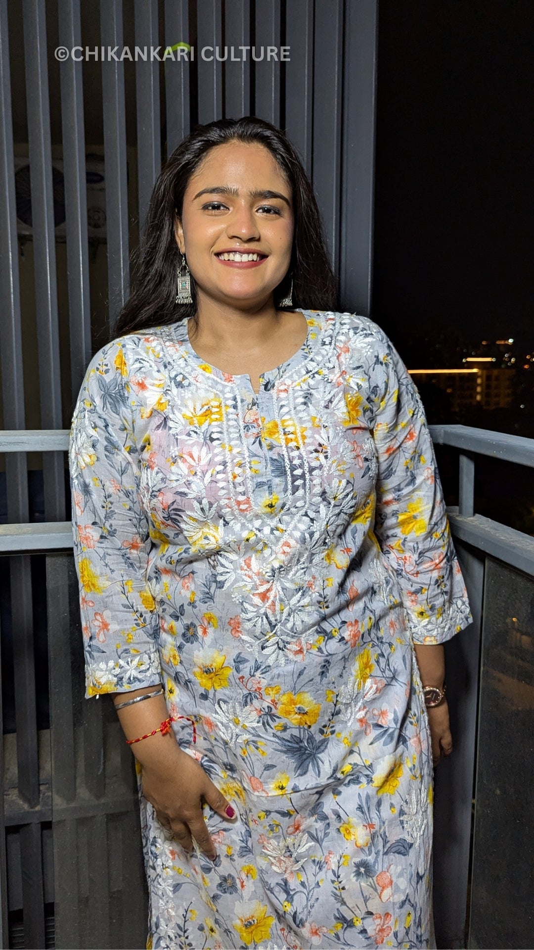 Aarohi Chikankari Mulmul Cotton Printed Straight Kurta Set