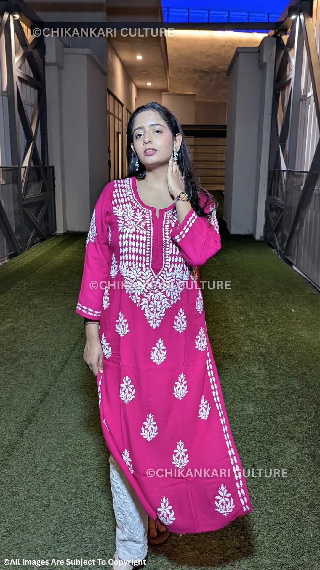 Heer Chikankari Rayon Straight Kurta