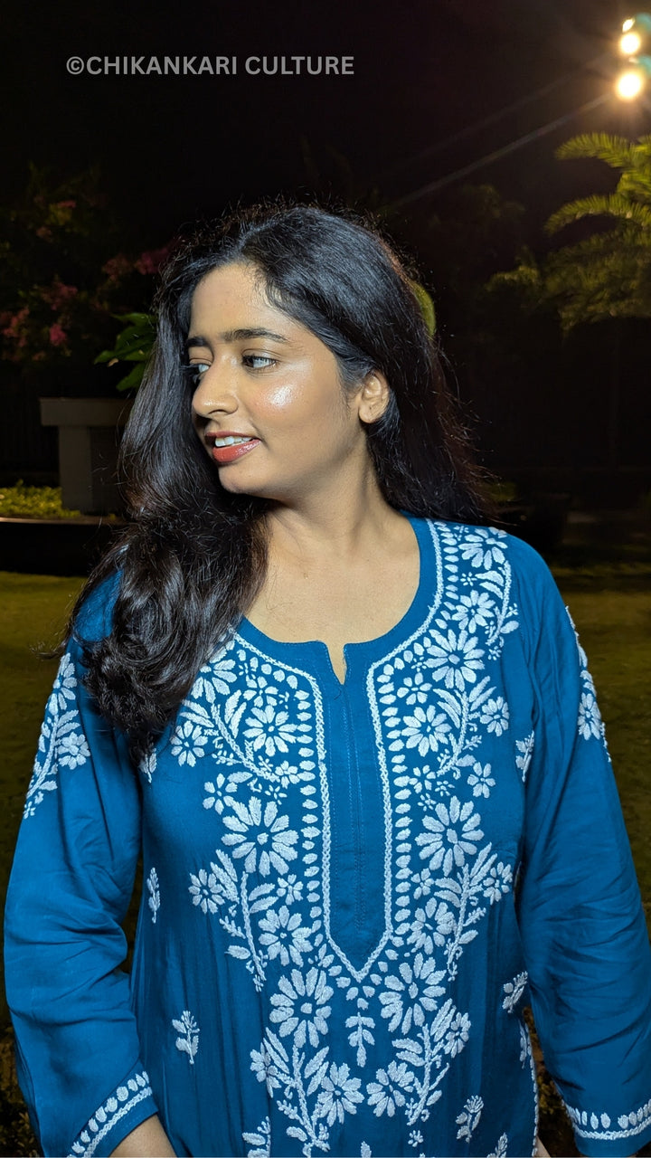 Inaaya Chikankari Modal Straight Kurta
