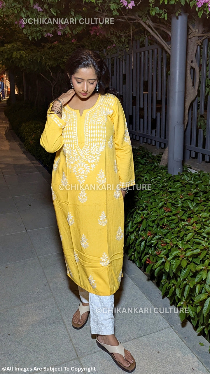 Heer Chikankari Rayon Straight Kurta