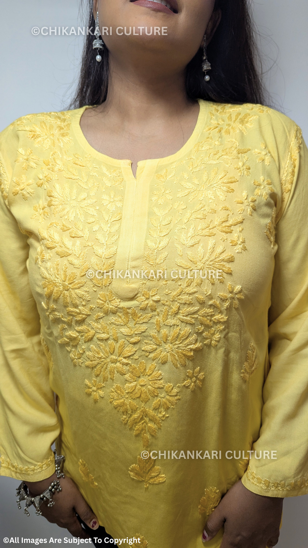Kyra Chikankari Rayon Ombre Short Kurti