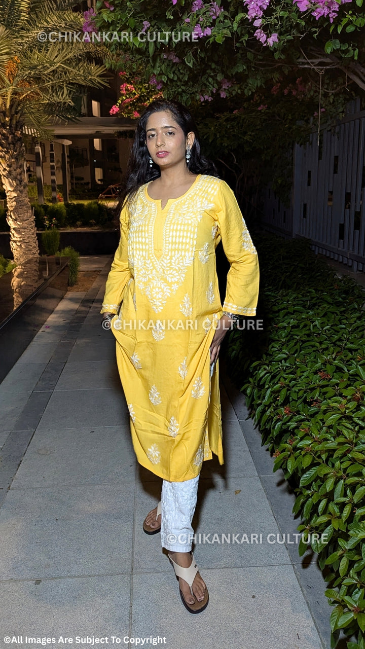 Heer Chikankari Rayon Straight Kurta
