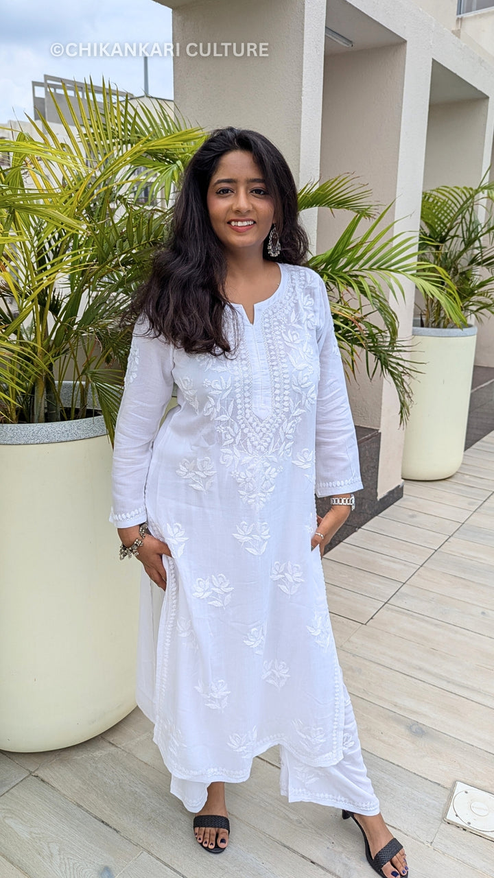 Falak Chikankari Modal Straight Kurta Set