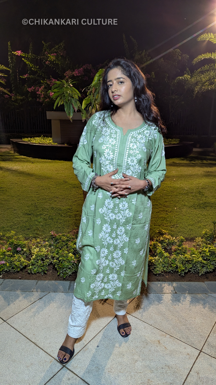 Inaaya Chikankari Modal Straight Kurta