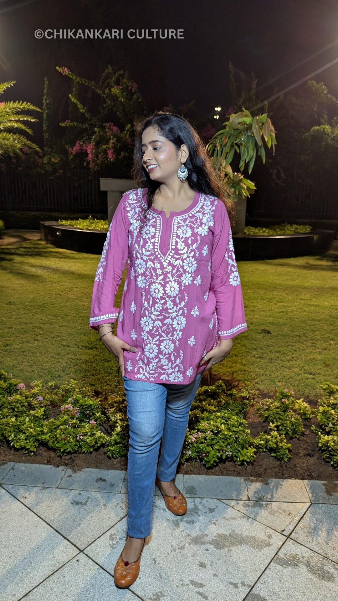 Zarah Modal Chikankari Solid Short Kurta