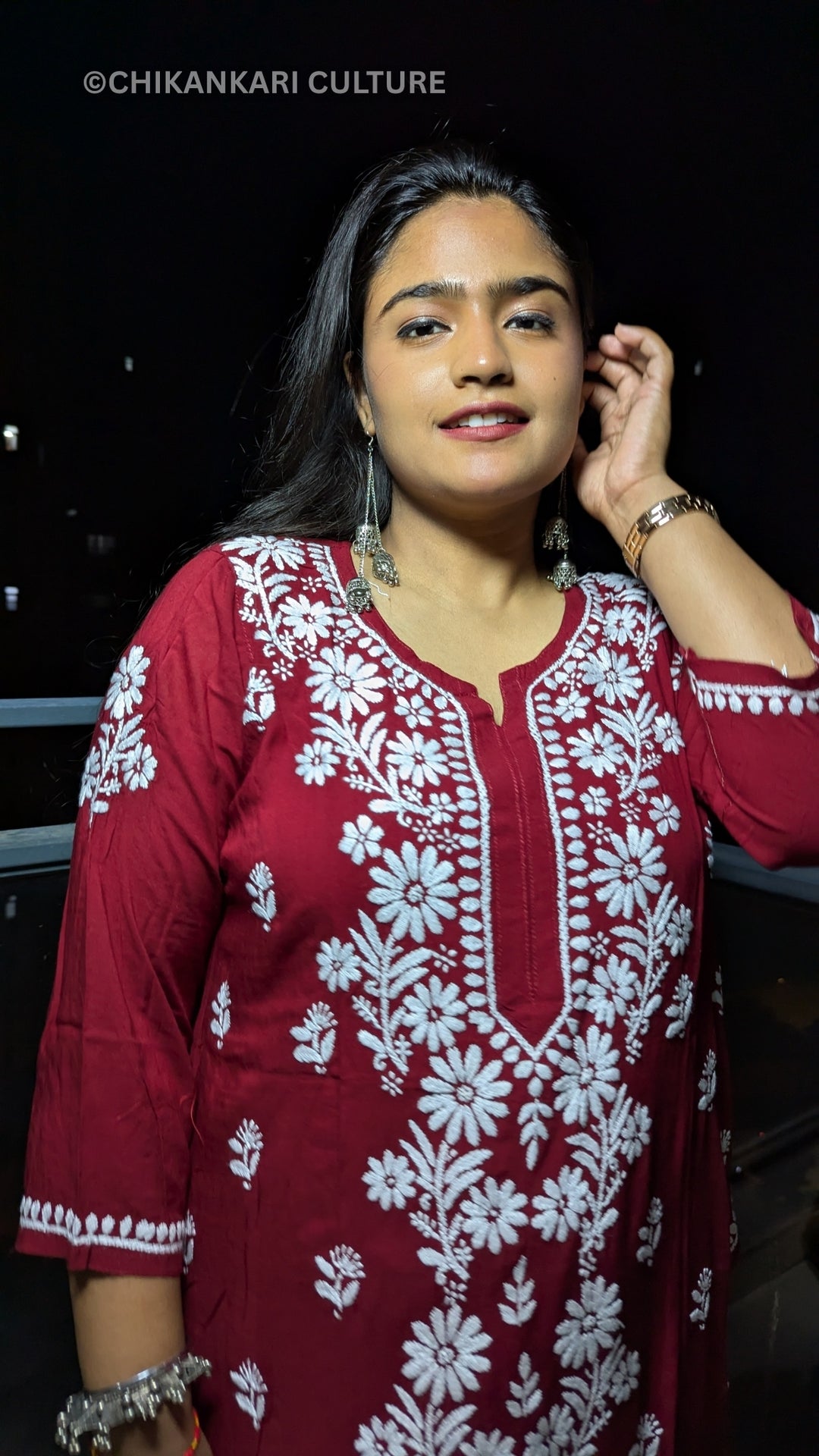 Inaaya Chikankari Modal Straight Kurta