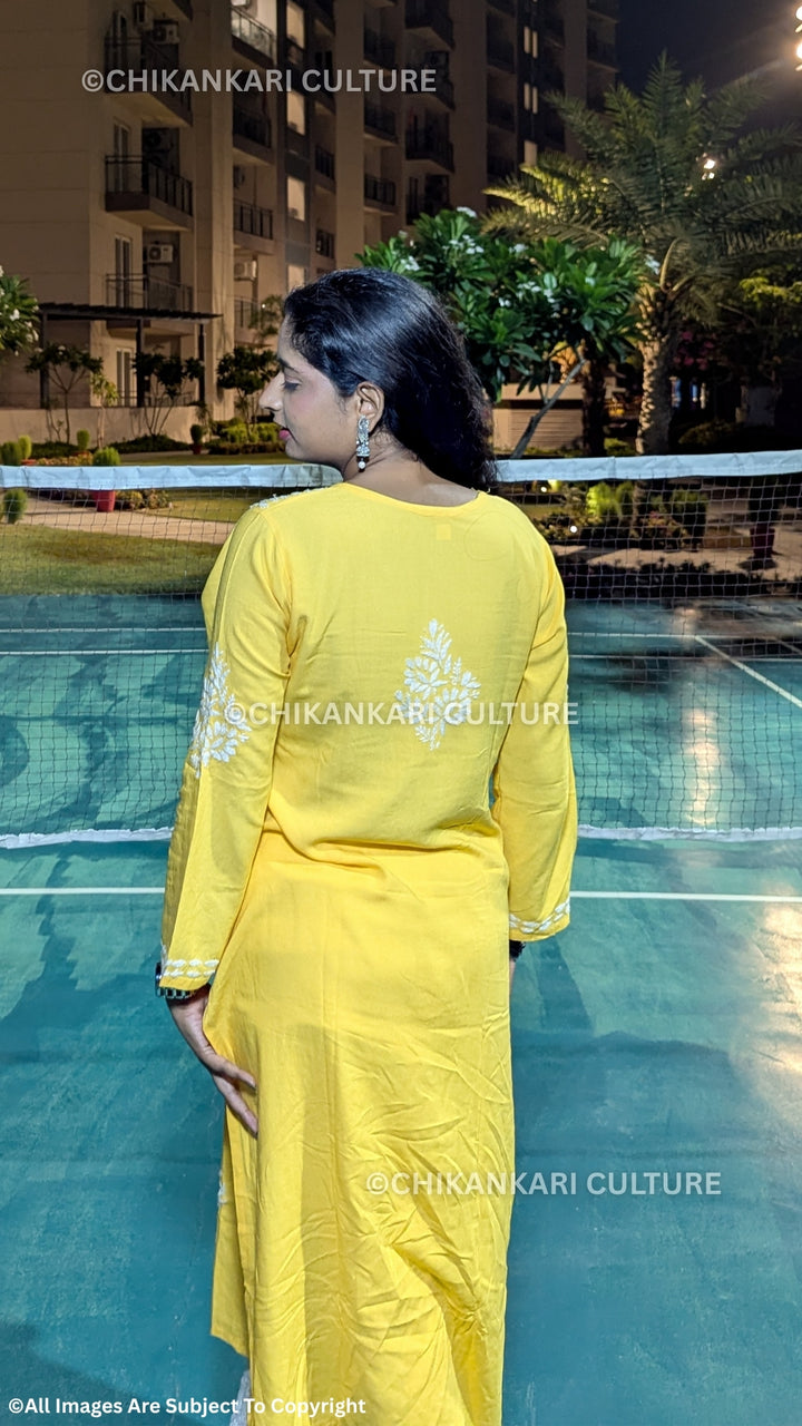 Heer Chikankari Rayon Straight Kurta