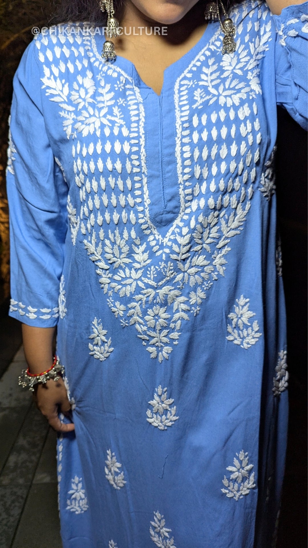 Heer Chikankari Rayon Straight Kurta