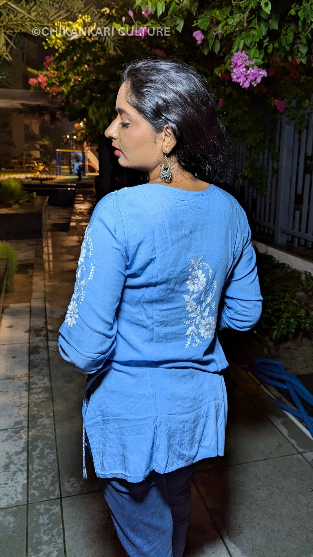 Zarah Modal Chikankari Solid Short Kurta