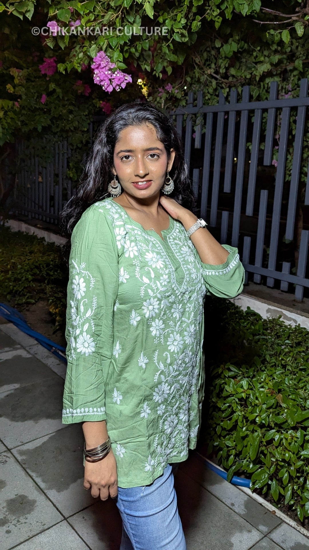 Zarah Modal Chikankari Solid Short Kurta
