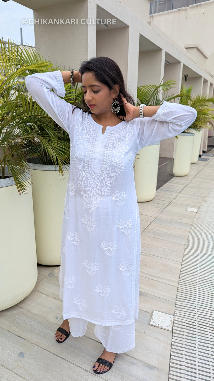 Falak Chikankari Modal Straight Kurta Set