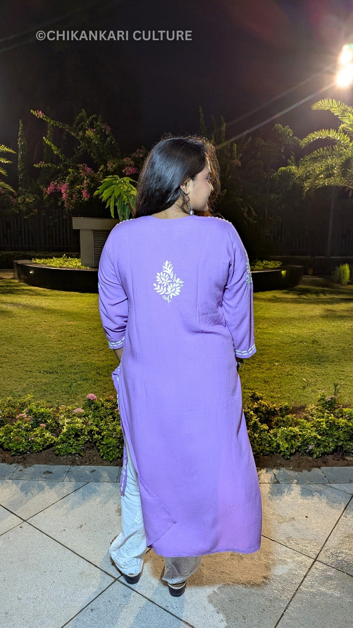 Heer Chikankari Rayon Straight Kurta