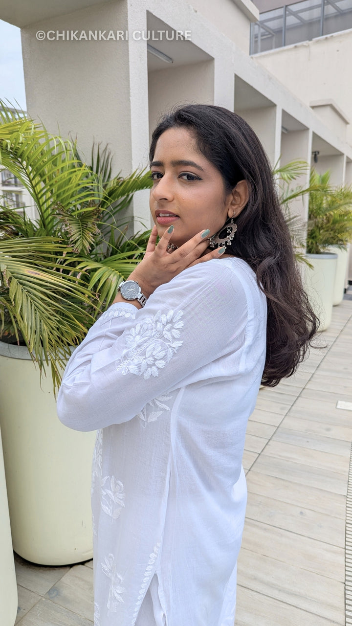 Falak Chikankari Modal Straight Kurta Set
