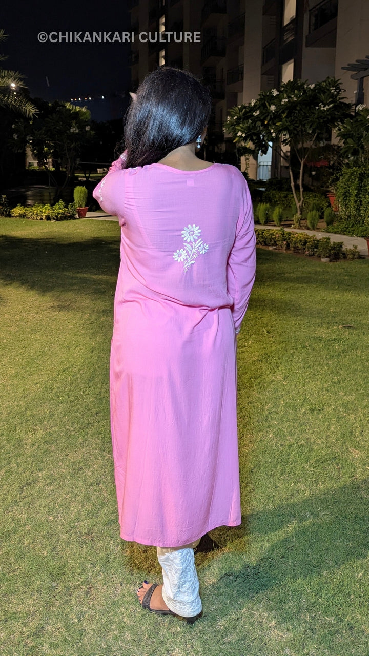 Inaaya Chikankari Modal Straight Kurta