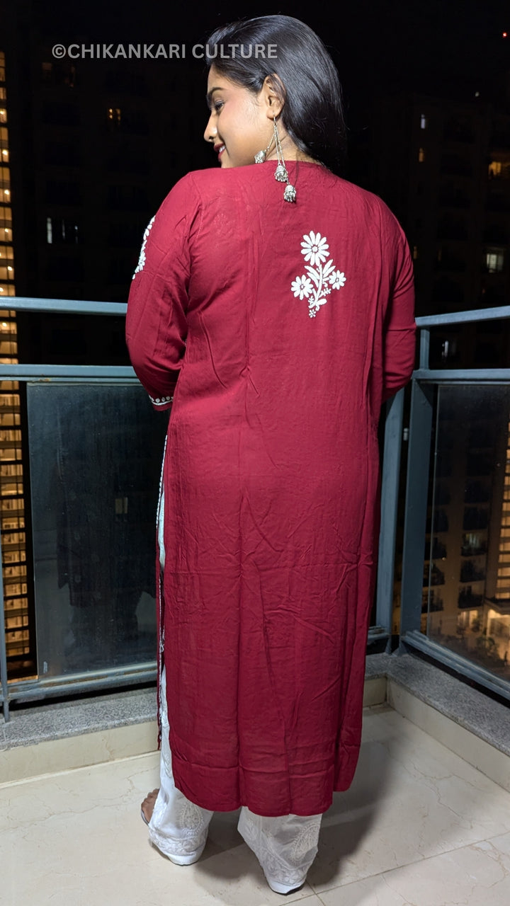 Inaaya Chikankari Modal Straight Kurta