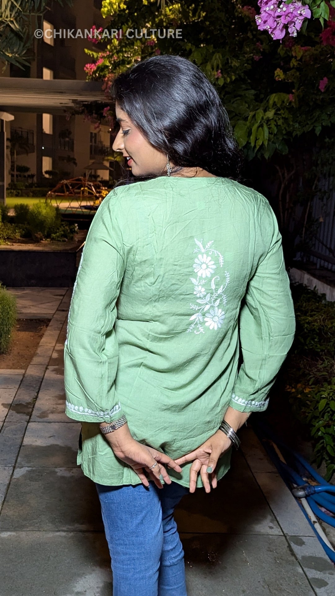 Zarah Modal Chikankari Solid Short Kurta
