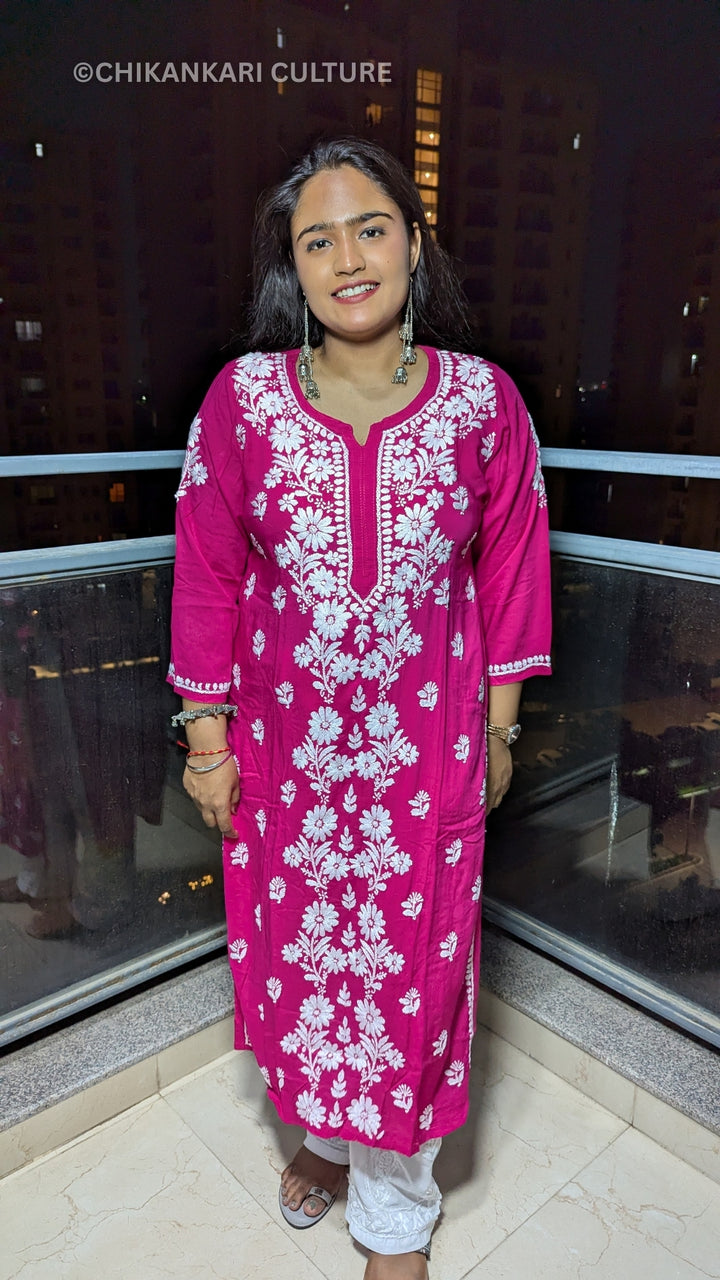 Inaaya Chikankari Modal Straight Kurta