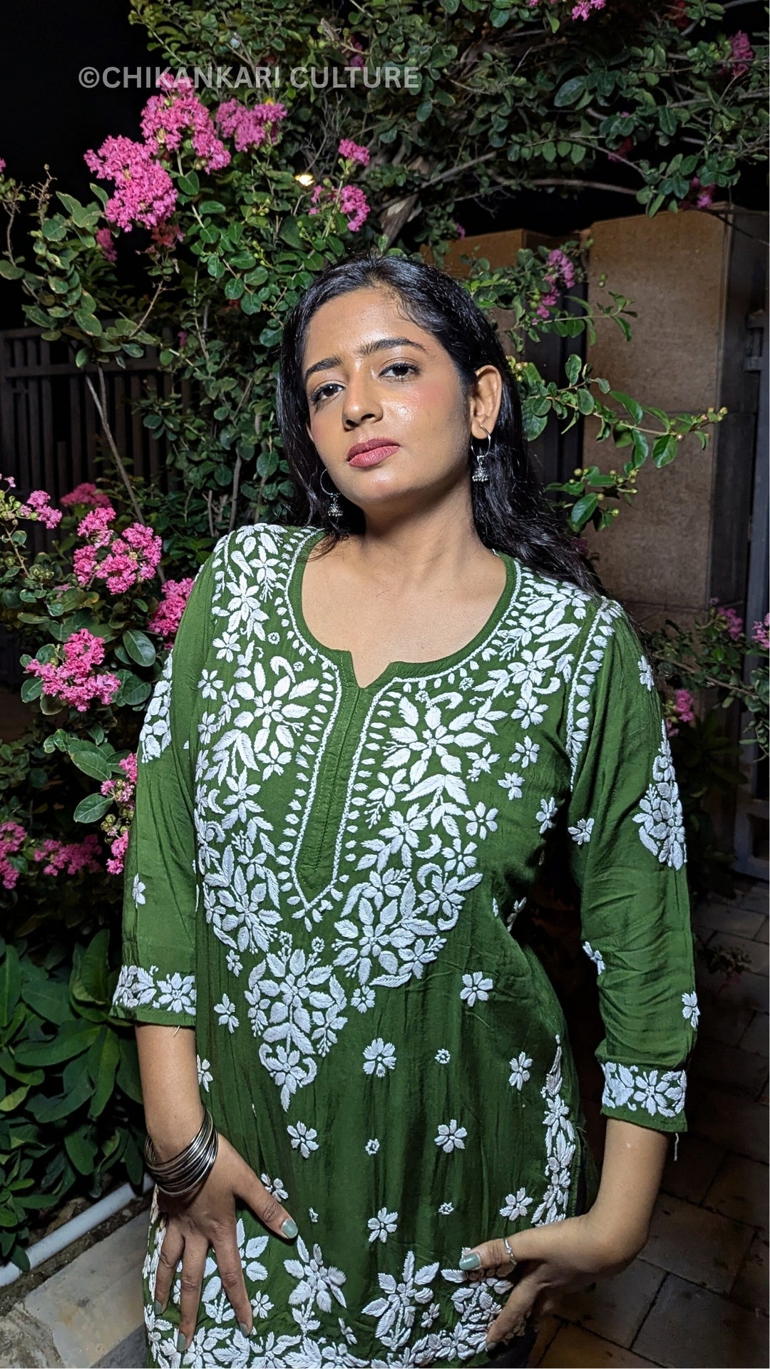 Sitara Modal 3D Chikankari Solid Short Kurta