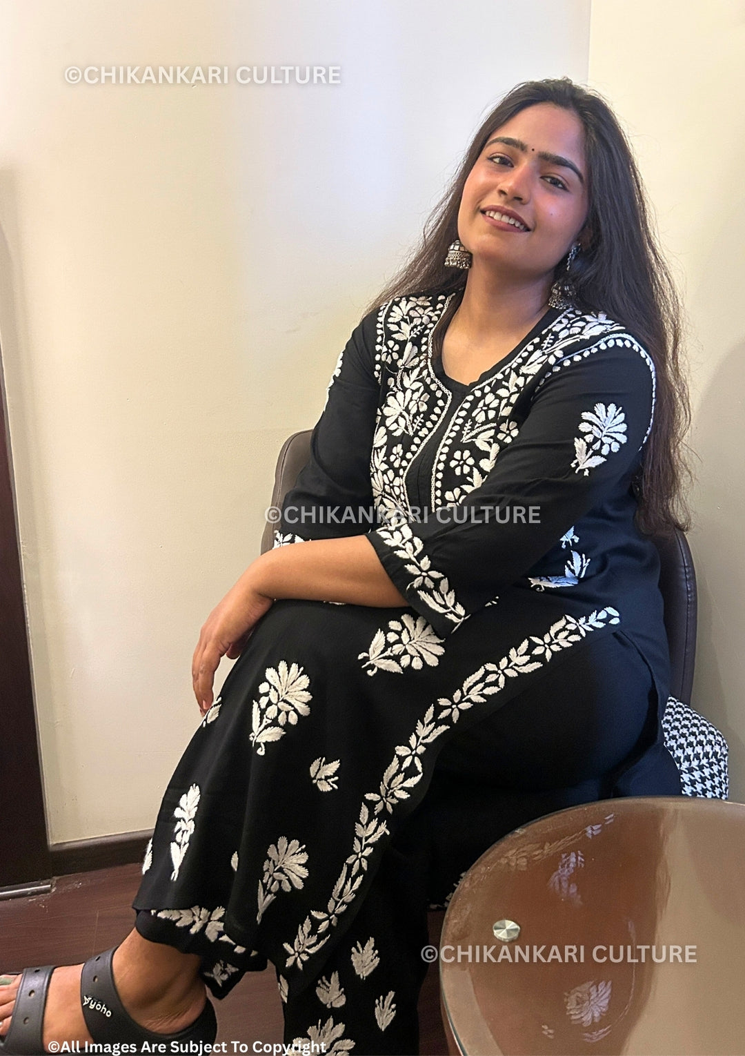 Soha Chikankari Rayon Straight Kurta Set