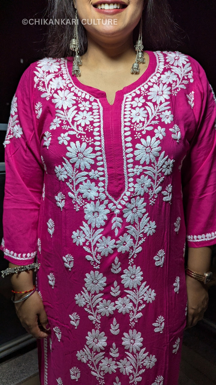 Inaaya Chikankari Modal Straight Kurta