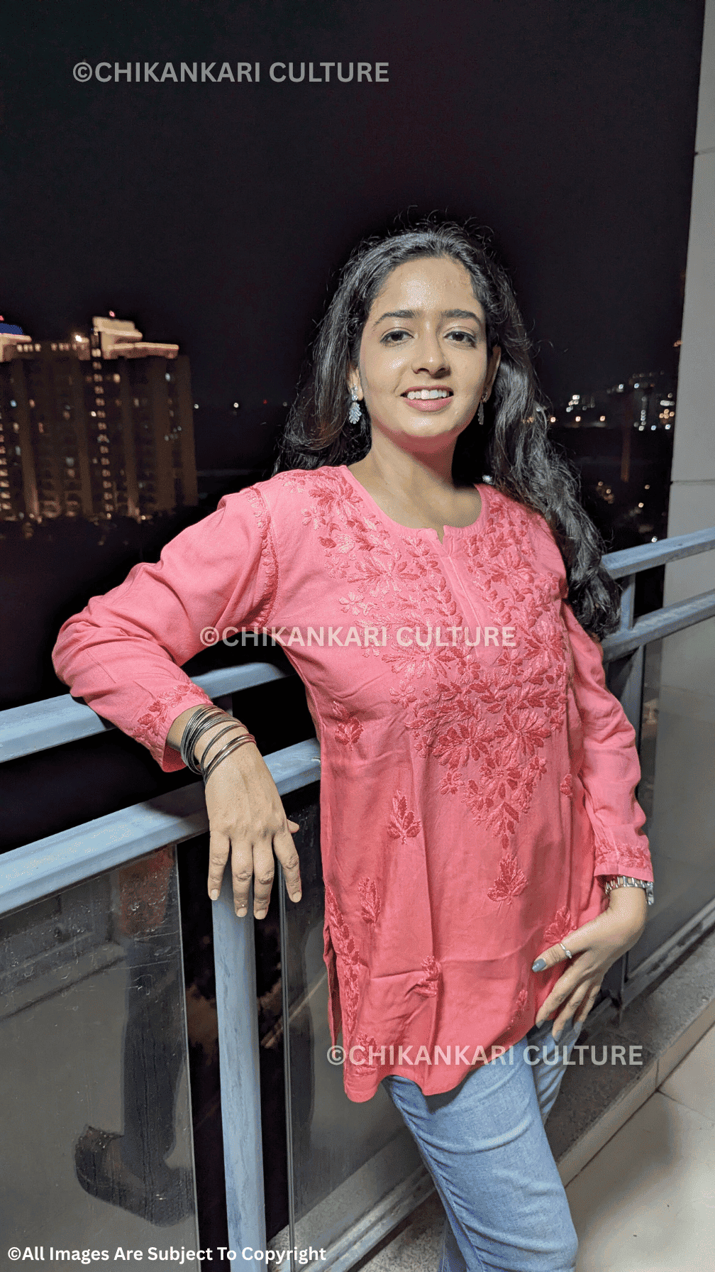Kyra Chikankari Rayon Ombre Short Kurti