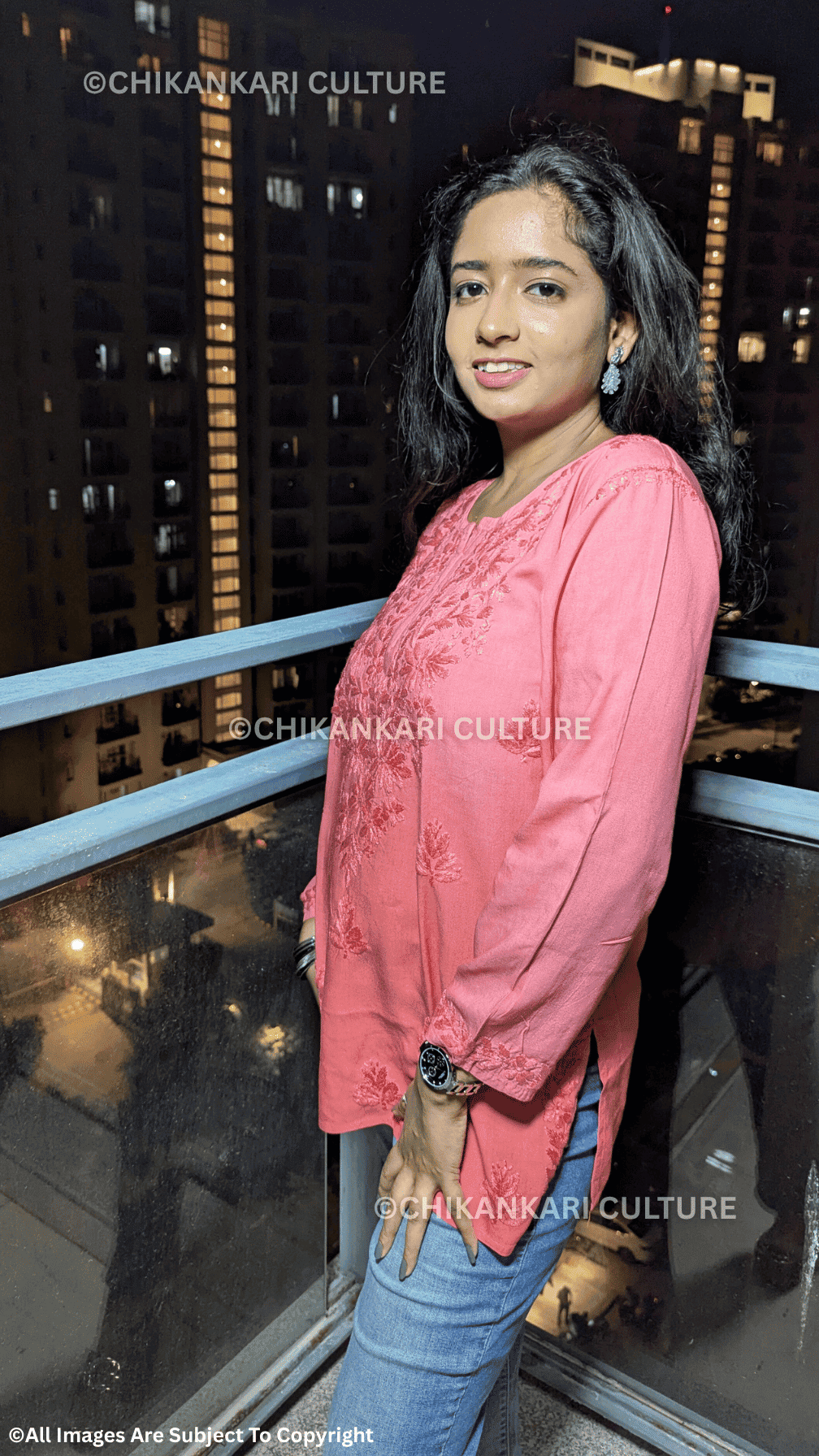 Kyra Chikankari Rayon Ombre Short Kurti