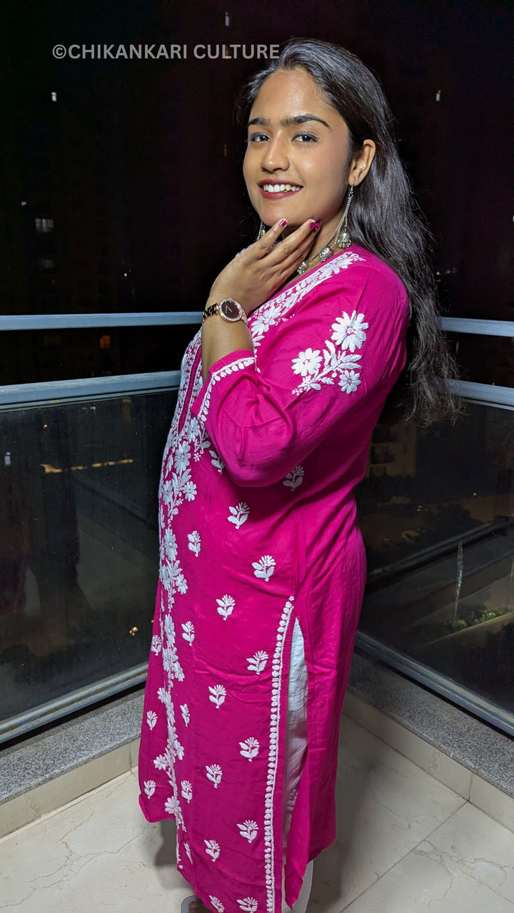 Inaaya Chikankari Modal Straight Kurta