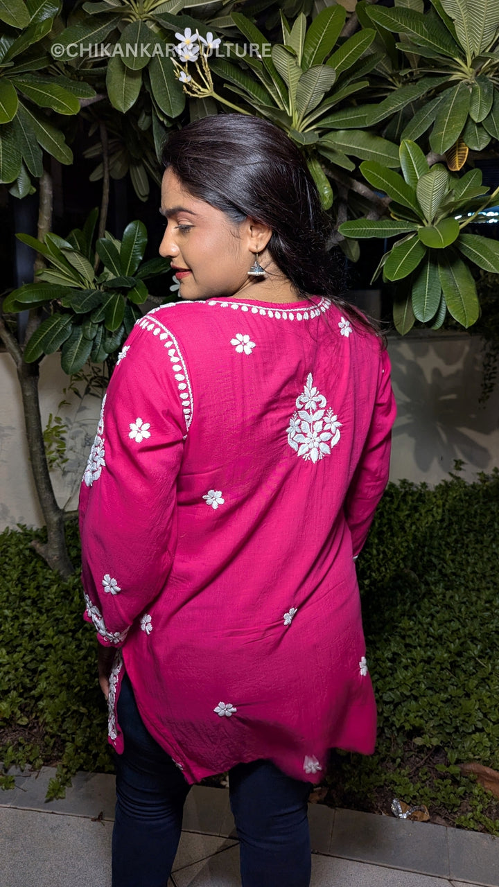 Sitara Modal 3D Chikankari Solid Short Kurta