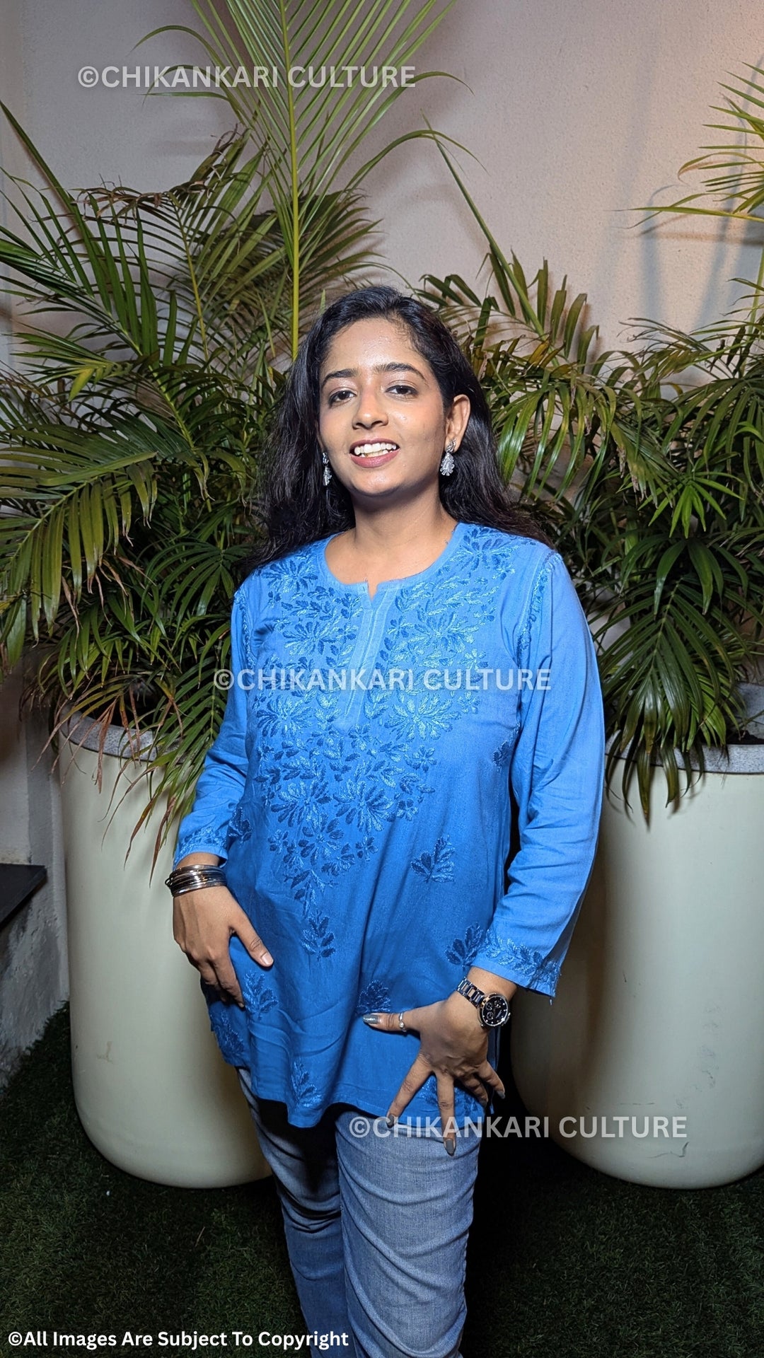 Kyra Chikankari Rayon Ombre Short Kurti
