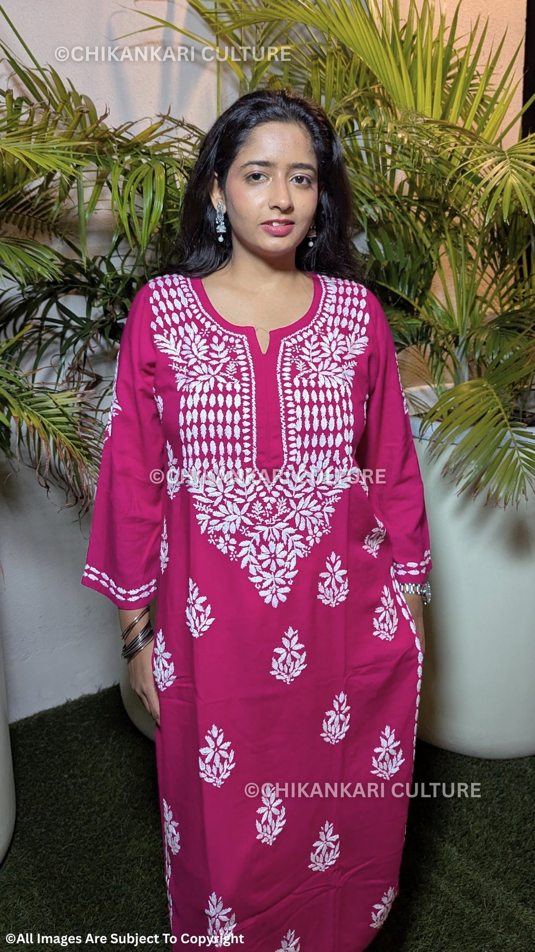Heer Chikankari Rayon Straight Kurta